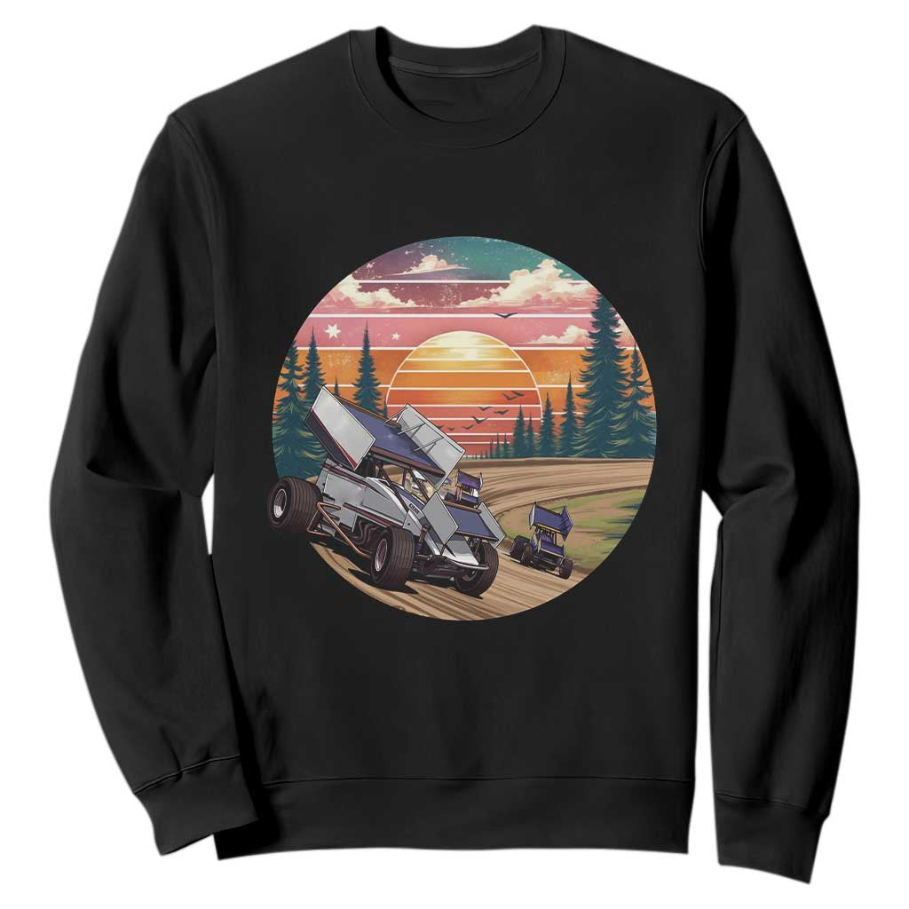 Sprint Car Dirt Track Racing Sunset Motorsports Sweatshirt TS14 Black Print Your Wear