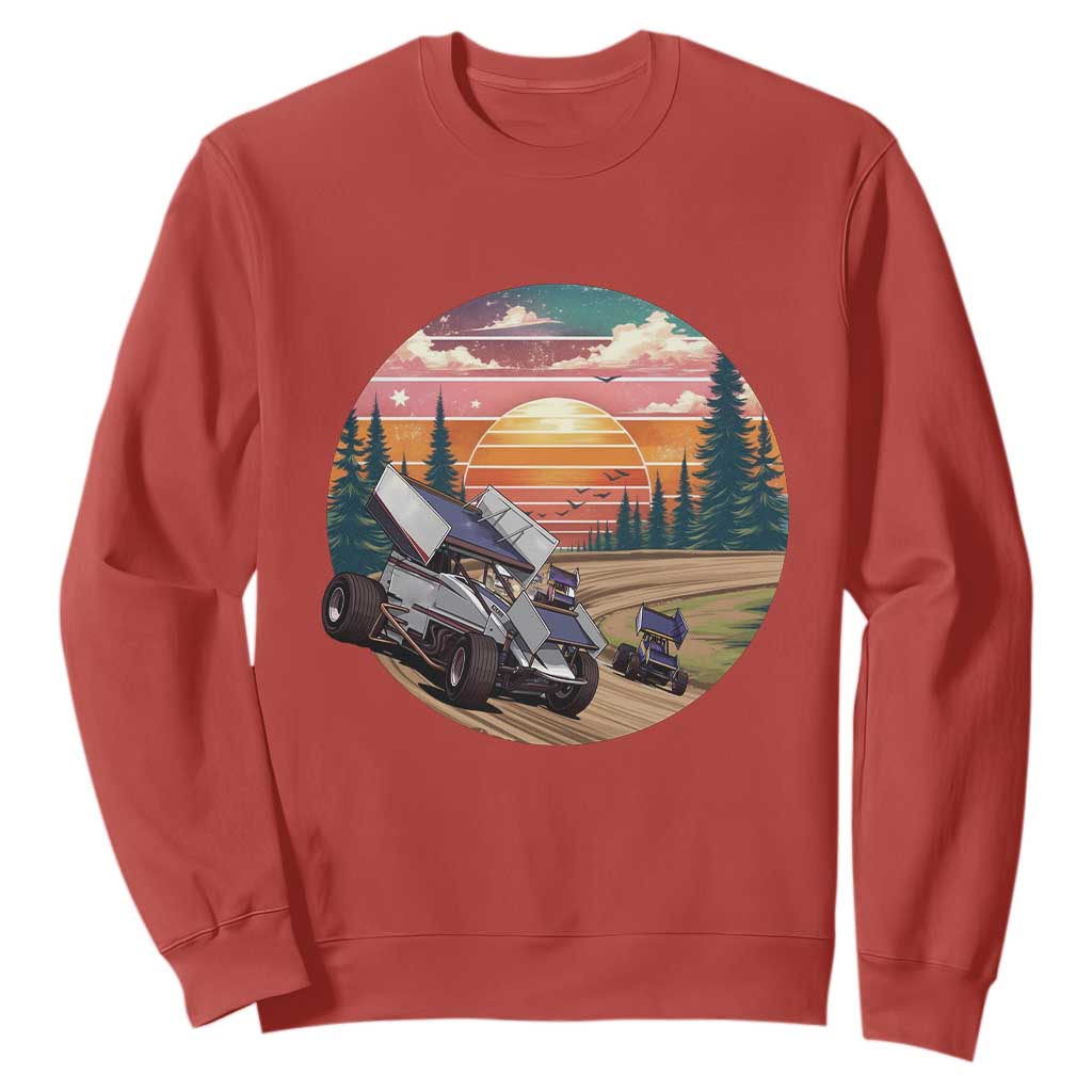 Sprint Car Dirt Track Racing Sunset Motorsports Sweatshirt TS14 Red Print Your Wear