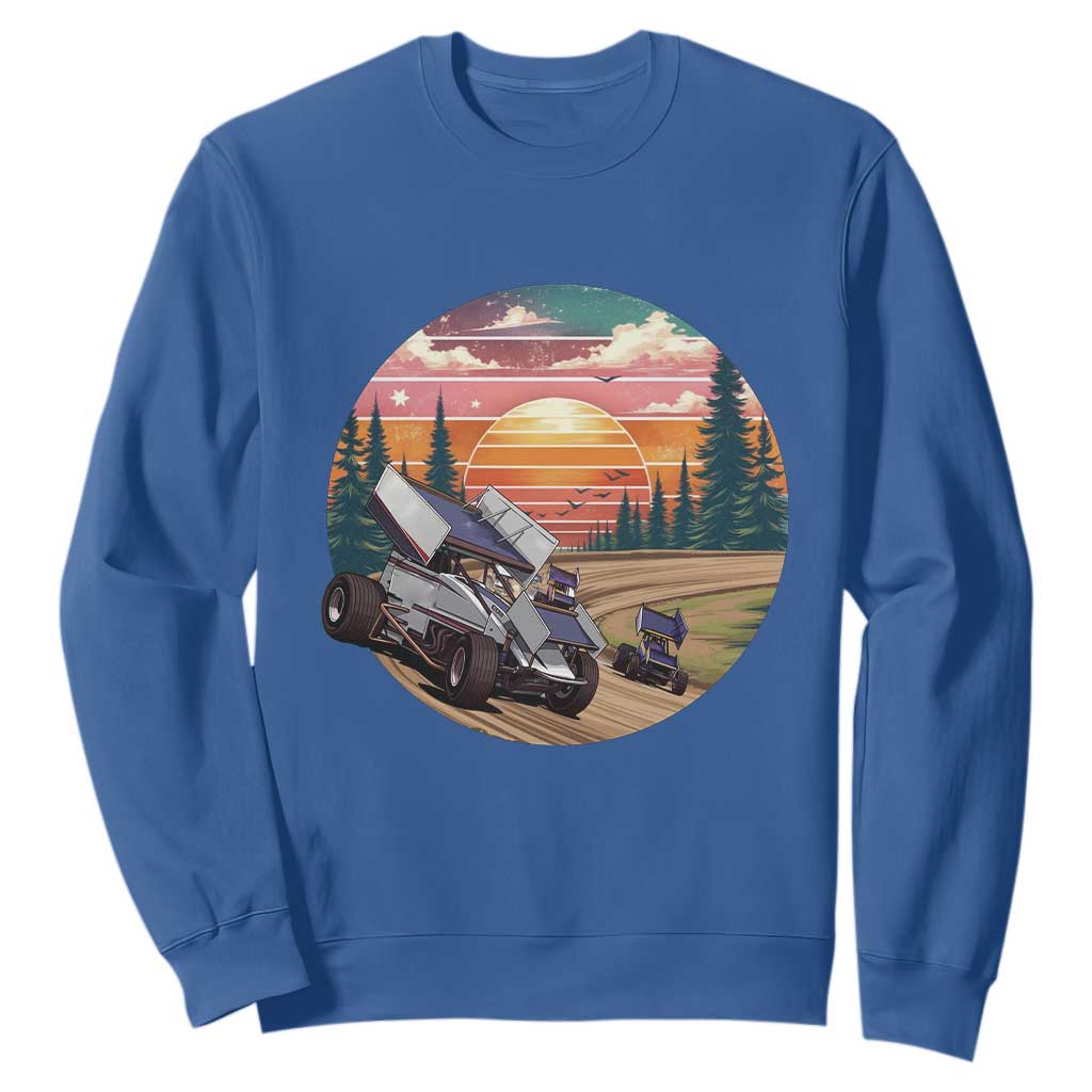 Sprint Car Dirt Track Racing Sunset Motorsports Sweatshirt TS14 Royal Blue Print Your Wear