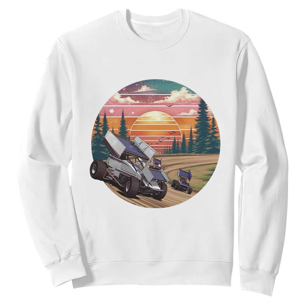 Sprint Car Dirt Track Racing Sunset Motorsports Sweatshirt TS14 White Print Your Wear