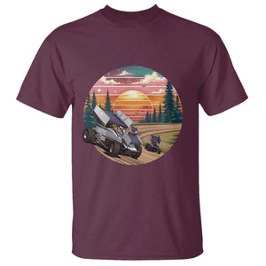 Sprint Car Dirt Track Racing Sunset Motorsports T Shirt TS14 Maroon Print Your Wear