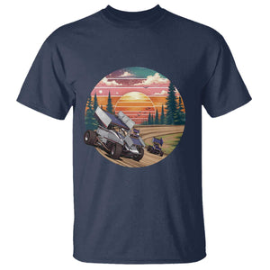 Sprint Car Dirt Track Racing Sunset Motorsports T Shirt TS14 Navy Print Your Wear