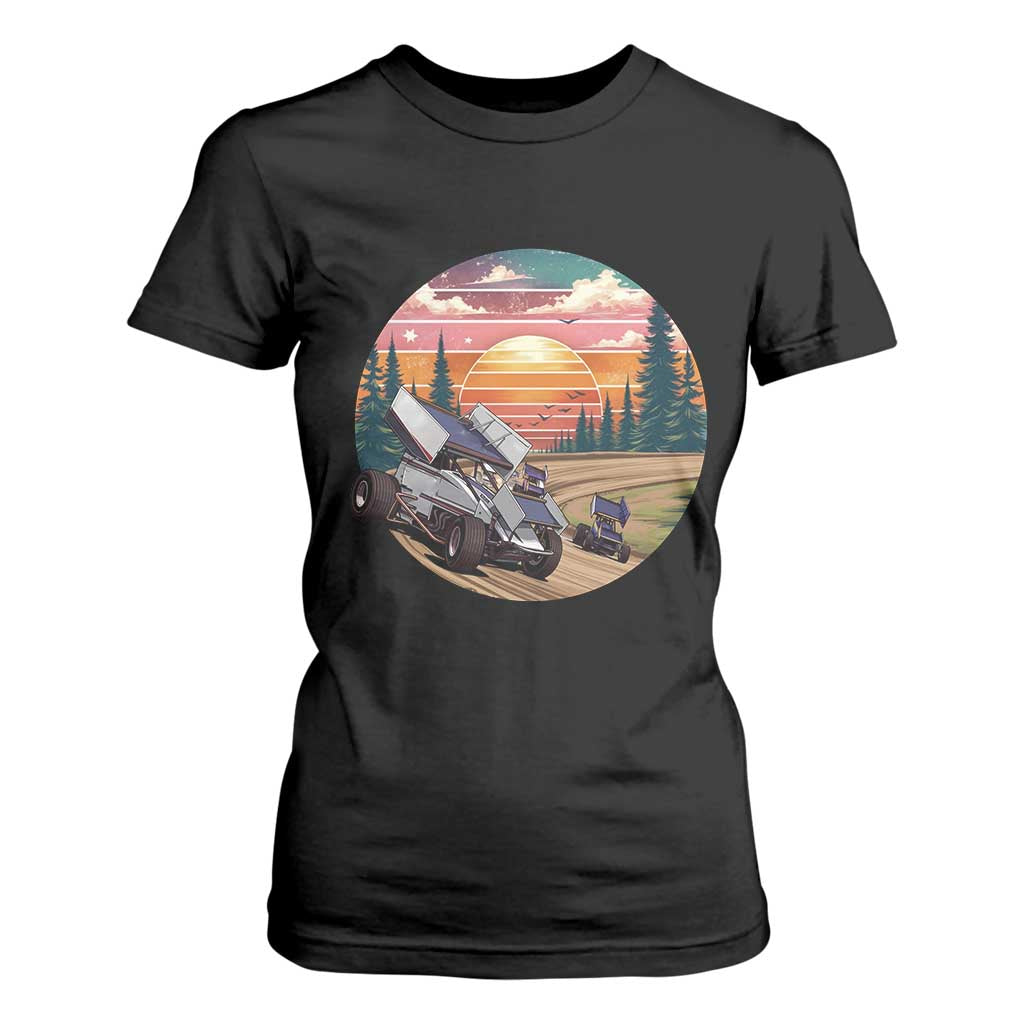 Sprint Car Dirt Track Racing Sunset Motorsports T Shirt For Women TS14 Black Print Your Wear