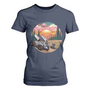 Sprint Car Dirt Track Racing Sunset Motorsports T Shirt For Women TS14 Navy Print Your Wear