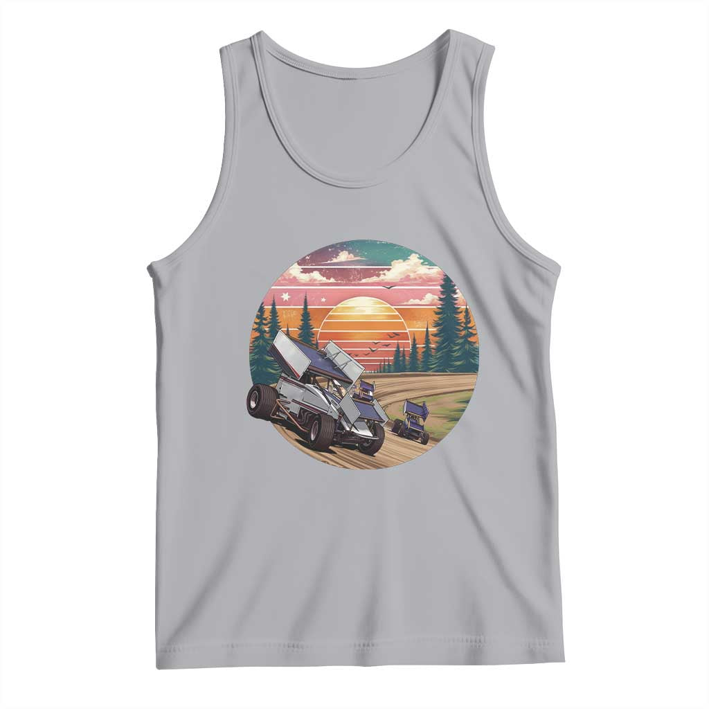 Sprint Car Dirt Track Racing Sunset Motorsports Tank Top TS14 Athletic Heather Print Your Wear