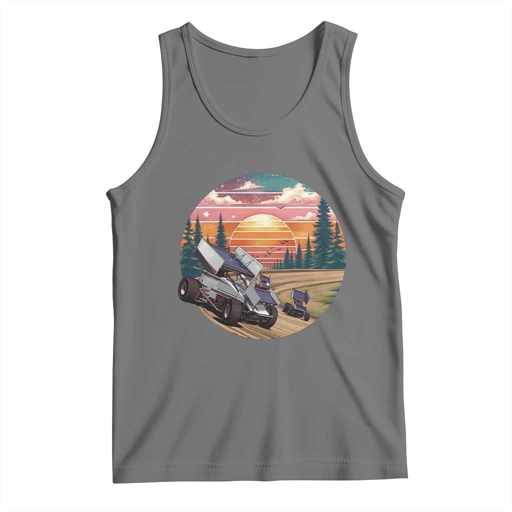 Sprint Car Dirt Track Racing Sunset Motorsports Tank Top TS14 Black Heather Print Your Wear