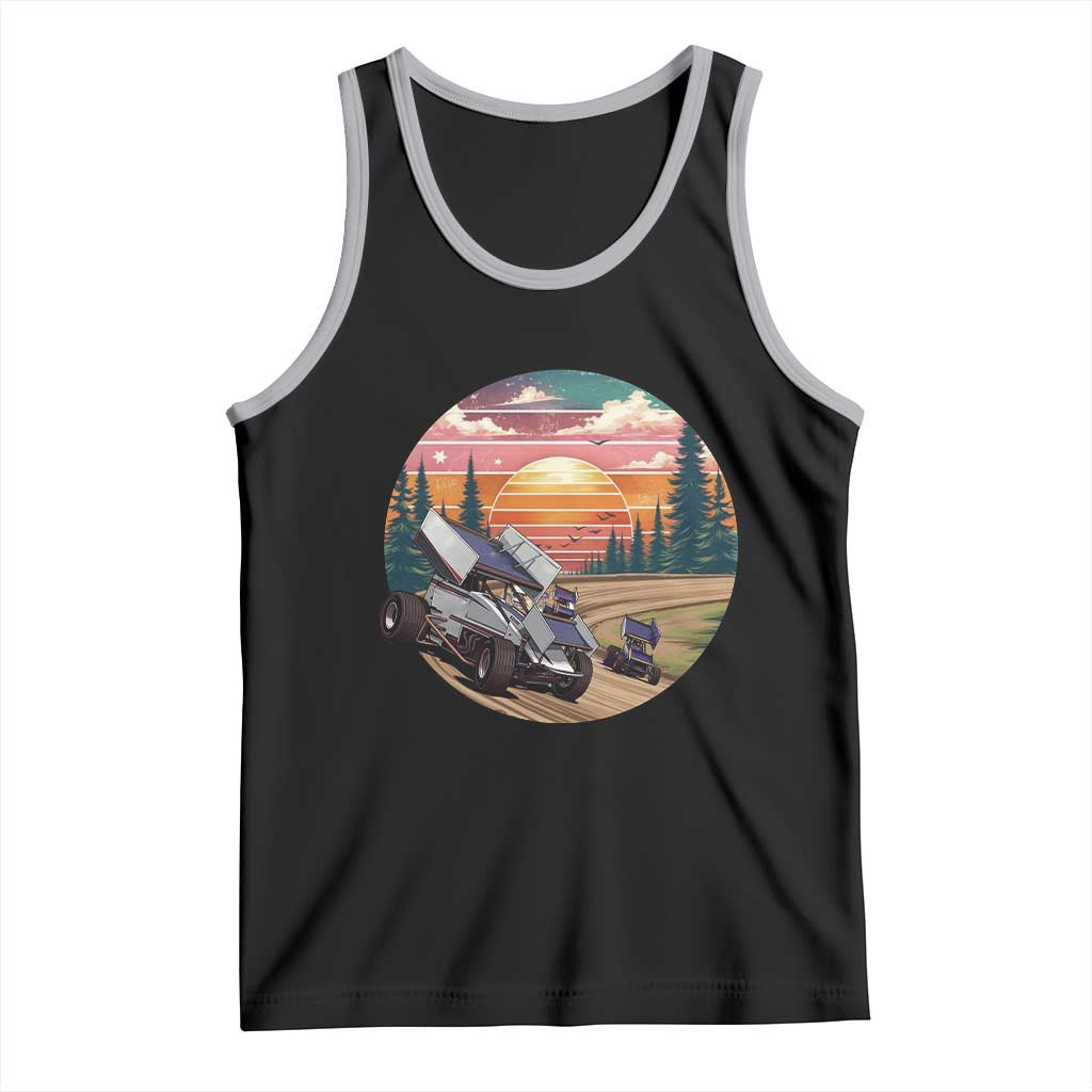 Sprint Car Dirt Track Racing Sunset Motorsports Tank Top TS14 Black Athletic Heather Print Your Wear