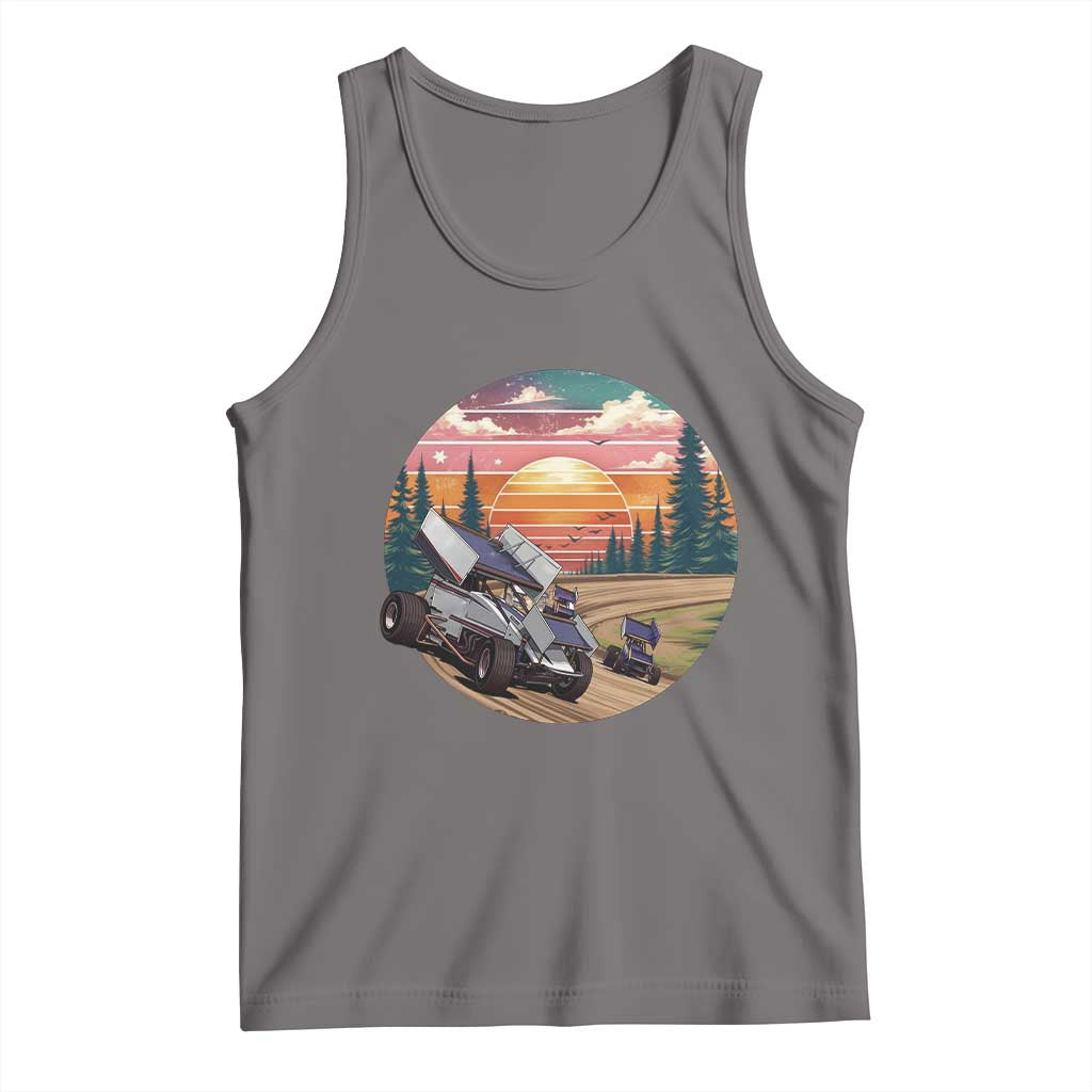 Sprint Car Dirt Track Racing Sunset Motorsports Tank Top TS14 Deep Heather Print Your Wear