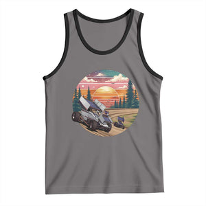 Sprint Car Dirt Track Racing Sunset Motorsports Tank Top TS14 Deep Heather Black Print Your Wear
