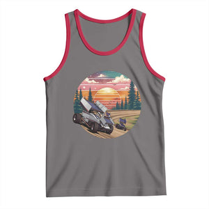 Sprint Car Dirt Track Racing Sunset Motorsports Tank Top TS14 Deep Heather Red Print Your Wear