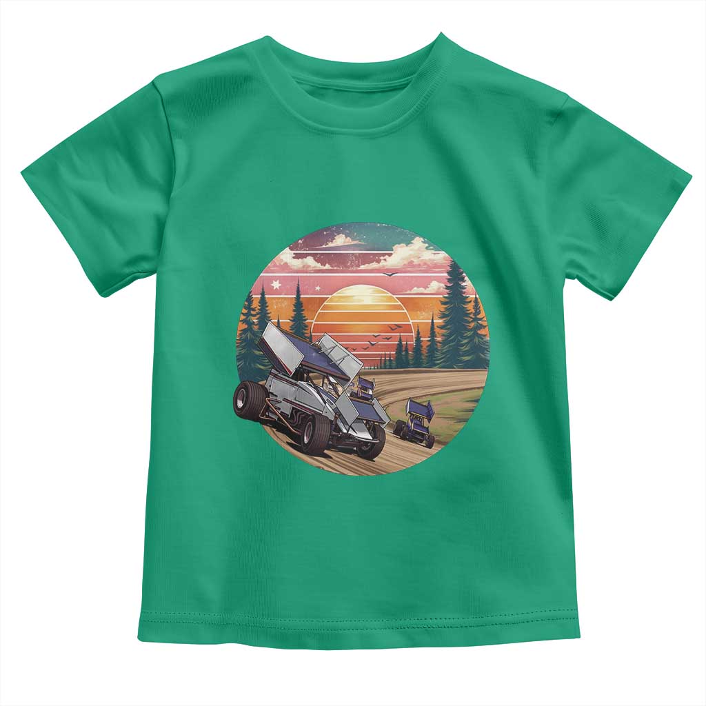 Sprint Car Dirt Track Racing Sunset Motorsports Toddler T Shirt TS14 Irish Green Print Your Wear