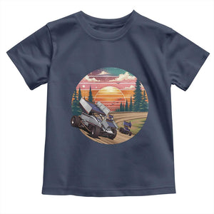 Sprint Car Dirt Track Racing Sunset Motorsports Toddler T Shirt TS14 Navy Print Your Wear