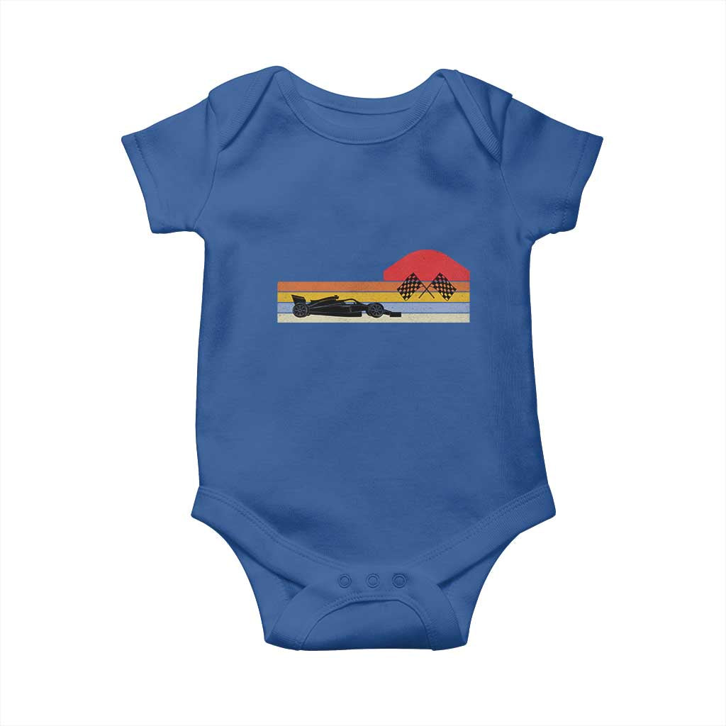 Racing Car Retro Style Vintage Baby Onesie TS14 Royal Blue Print Your Wear