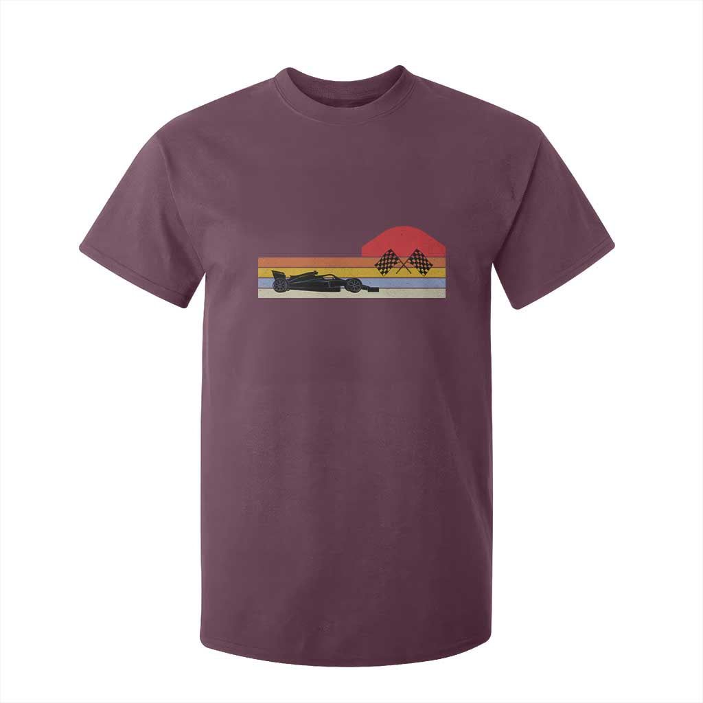 Racing Car Retro Style Vintage T Shirt For Kid TS14 Maroon Print Your Wear