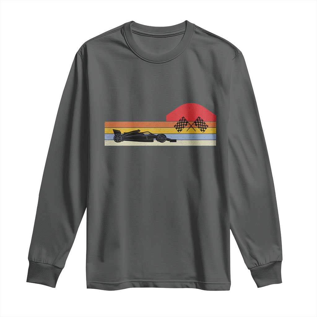 Racing Car Retro Style Vintage Long Sleeve Shirt TS14 Dark Heather Print Your Wear