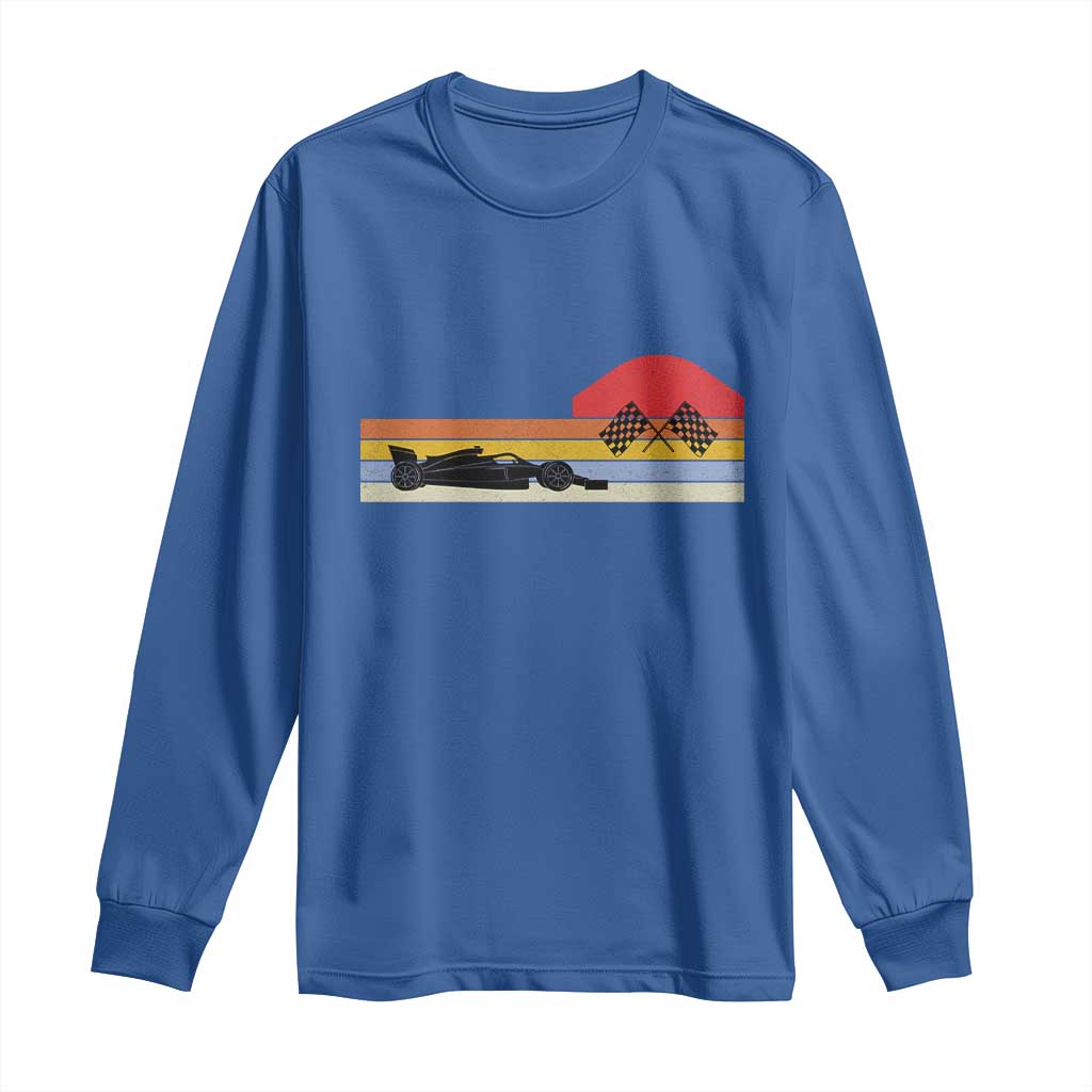 Racing Car Retro Style Vintage Long Sleeve Shirt TS14 Royal Blue Print Your Wear