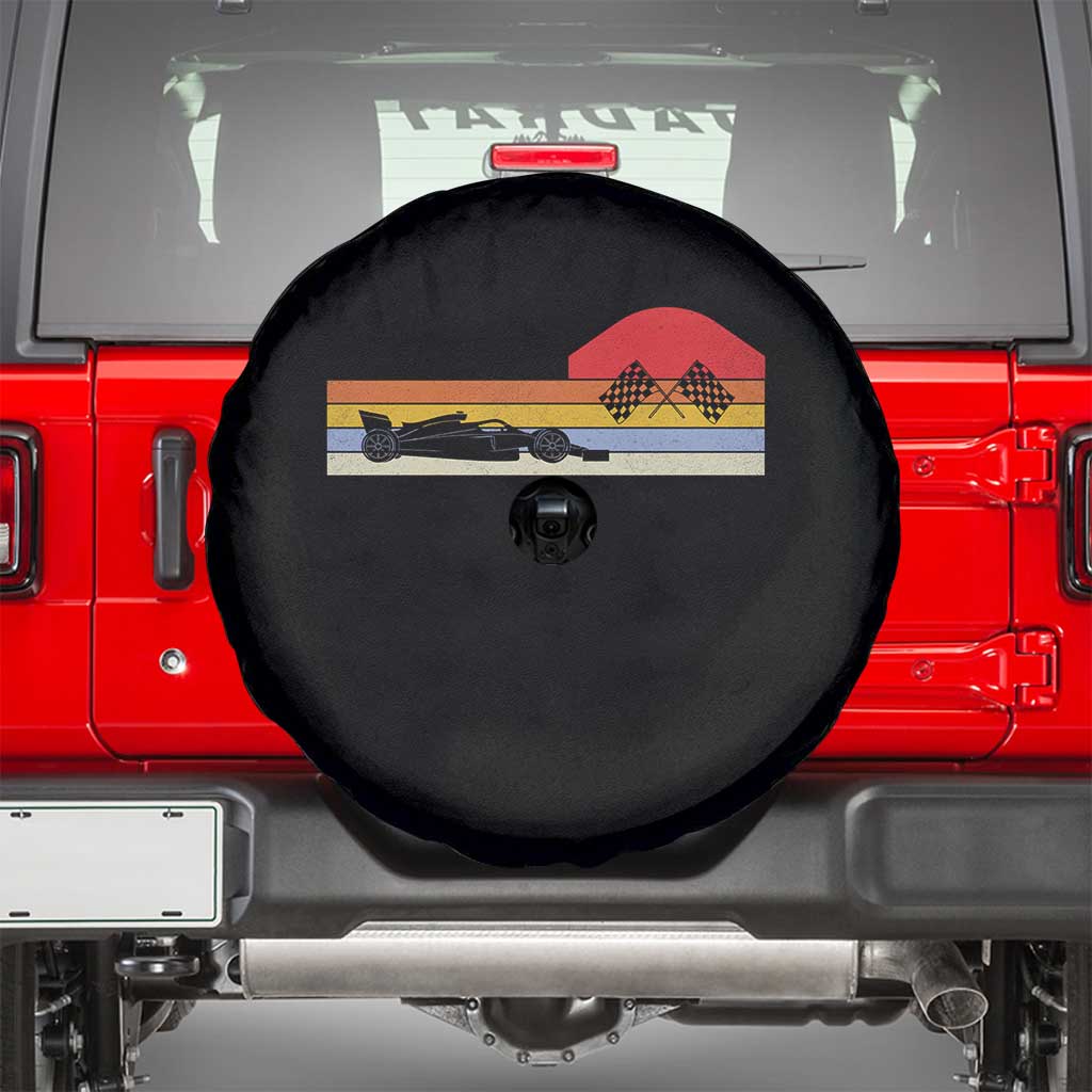 Racing Car Retro Style Vintage Spare Tire Cover TS14 Black Print Your Wear