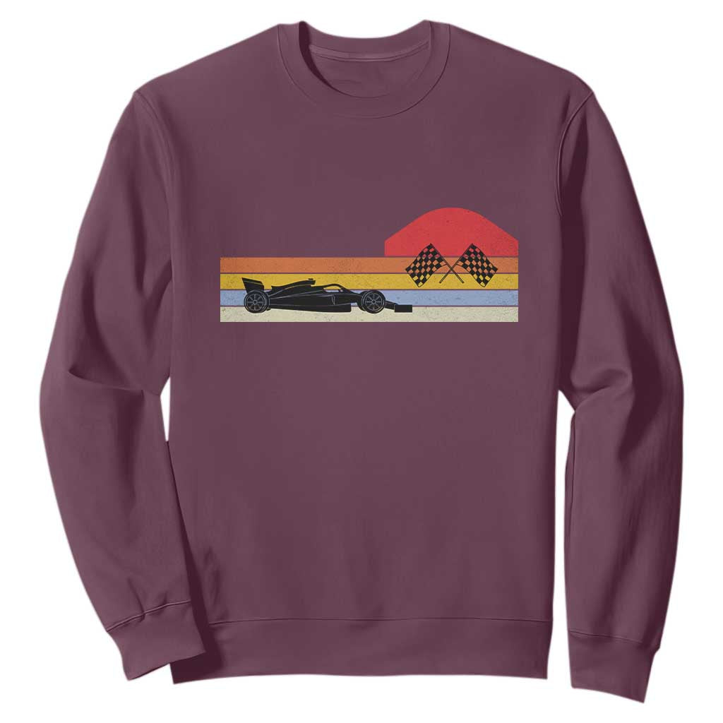 Racing Car Retro Style Vintage Sweatshirt TS14 Maroon Print Your Wear