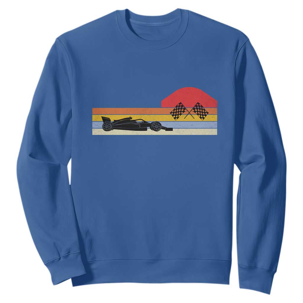 Racing Car Retro Style Vintage Sweatshirt TS14 Royal Blue Print Your Wear