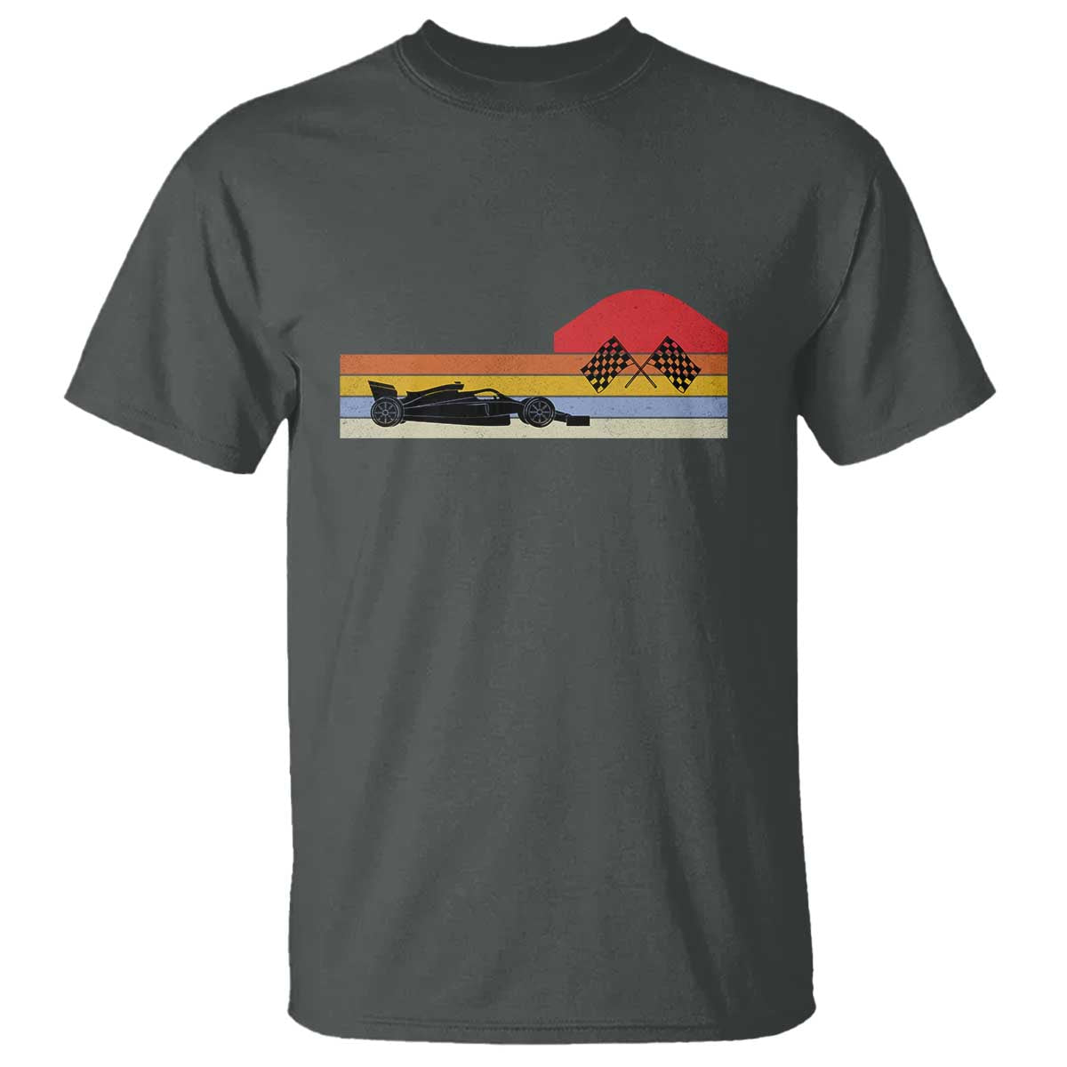 Racing Car Retro Style Vintage T Shirt TS14 Dark Heather Print Your Wear
