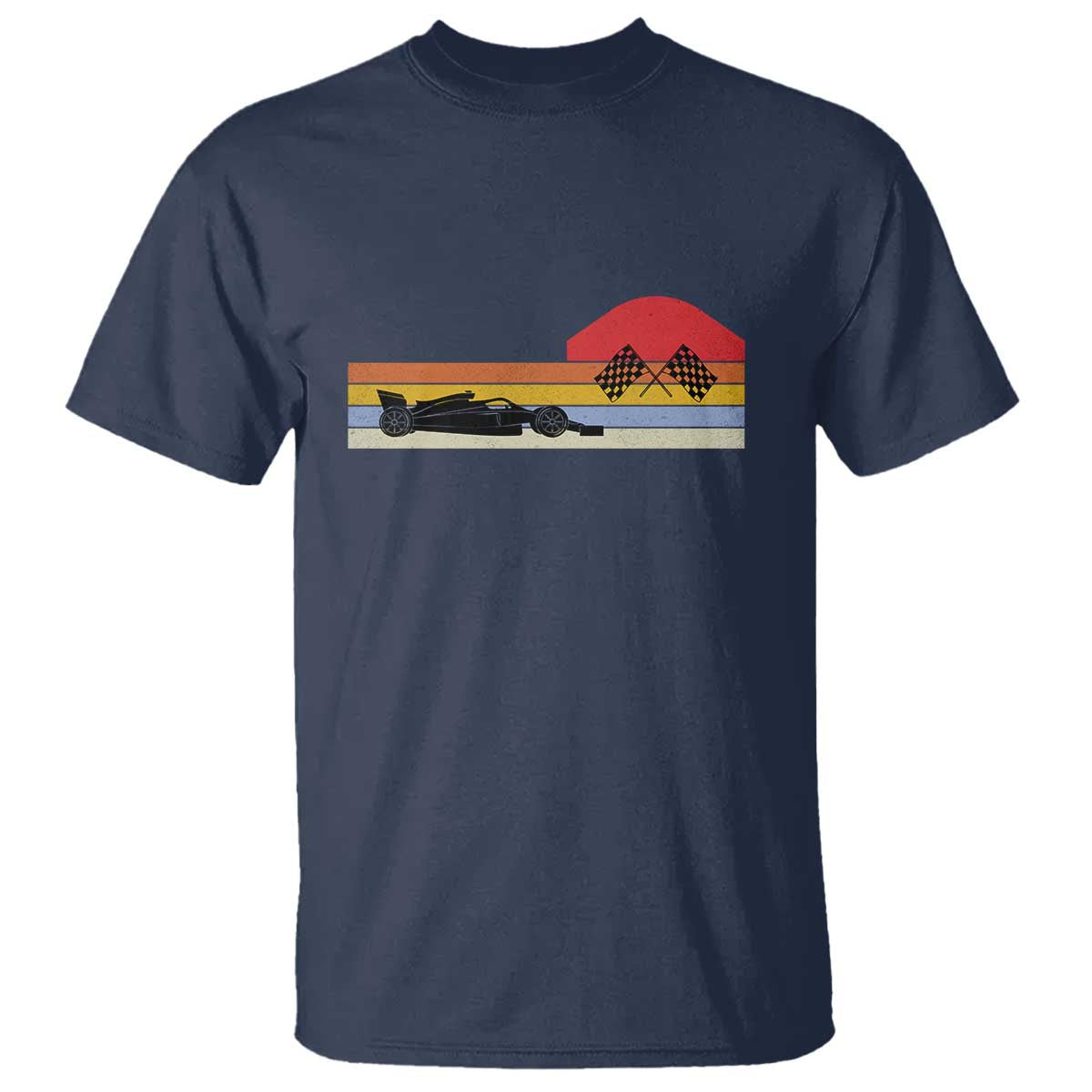 Racing Car Retro Style Vintage T Shirt TS14 Navy Print Your Wear