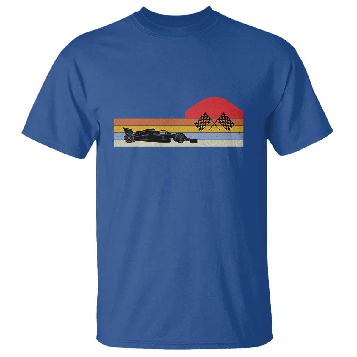 Racing Car Retro Style Vintage T Shirt TS14 Royal Blue Print Your Wear