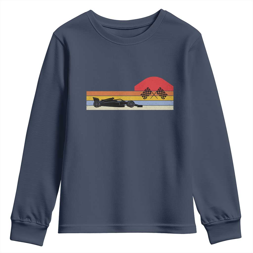Racing Car Retro Style Vintage Youth Sweatshirt TS14 Navy Print Your Wear