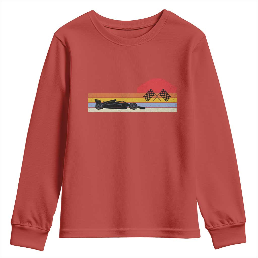 Racing Car Retro Style Vintage Youth Sweatshirt TS14 Red Print Your Wear