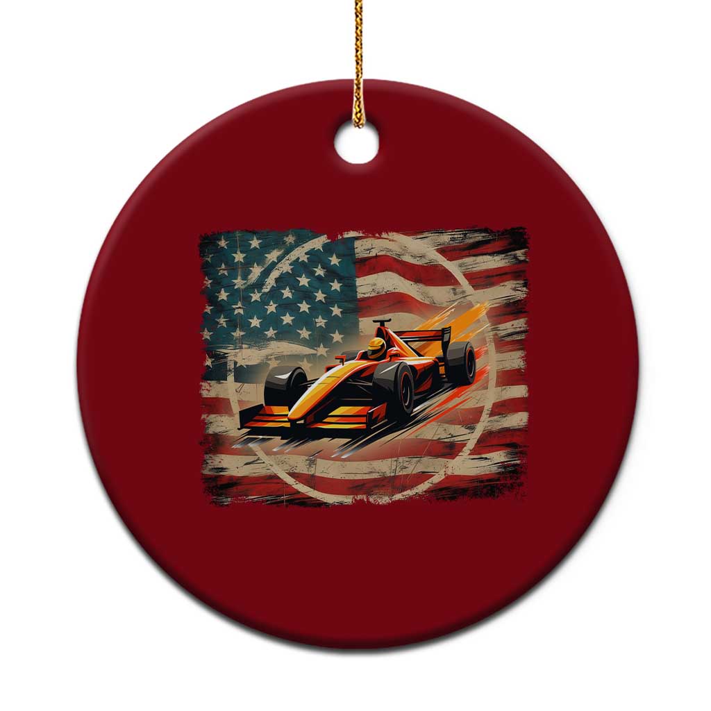 Racing Car Ceramic Ornament Patriotic American Flag Race TS14 1pc Red Print Your Wear