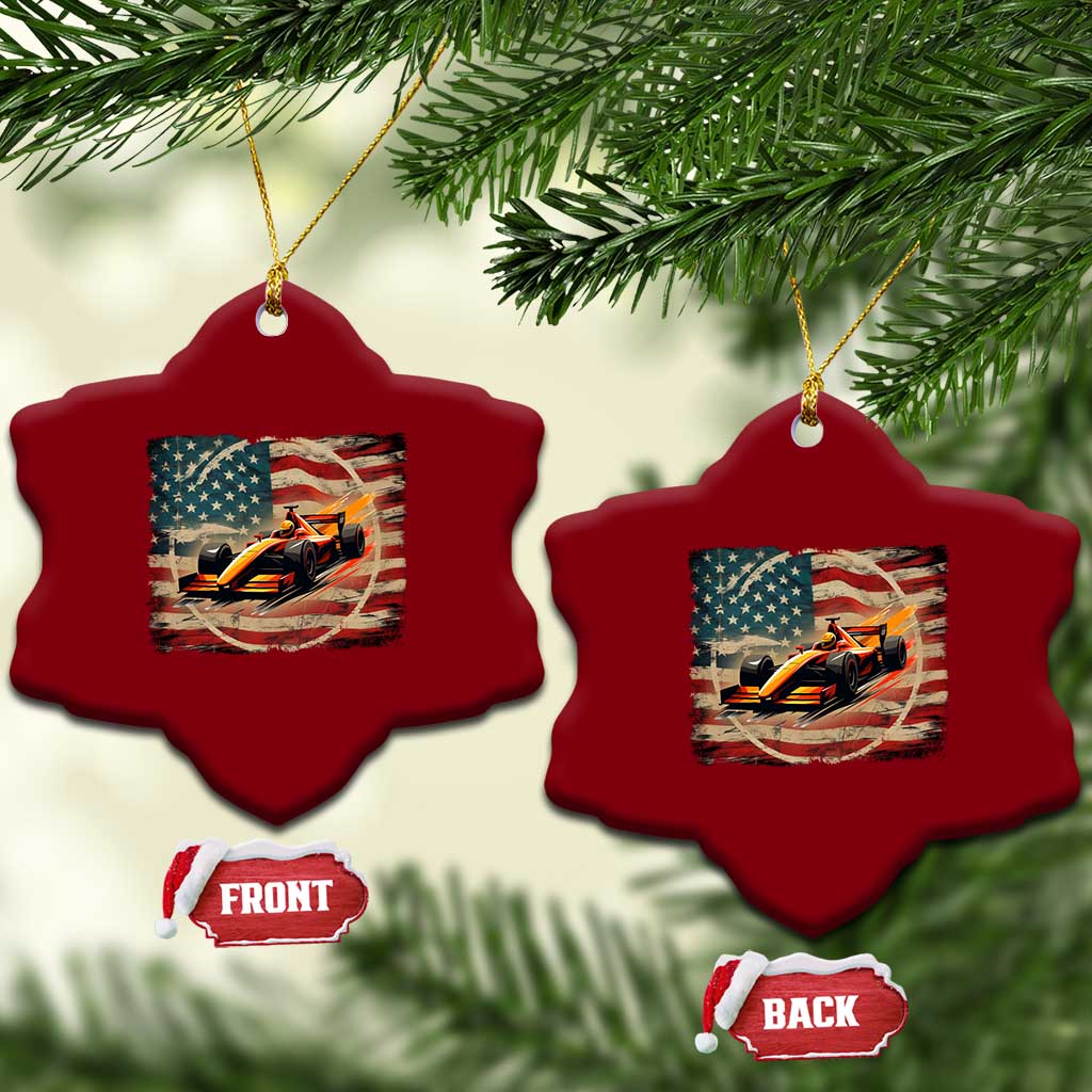 Racing Car Ceramic Ornament Patriotic American Flag Race TS14 Print Your Wear
