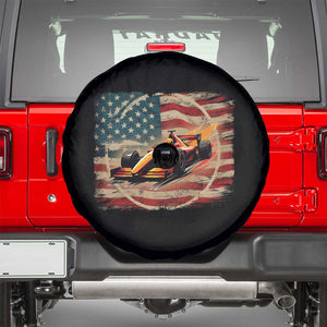 Racing Car Spare Tire Cover Patriotic American Flag Race TS14 Black Print Your Wear