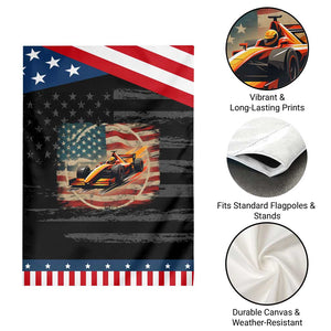 Racing Car Garden Flag Patriotic American Flag Race TS14 Print Your Wear