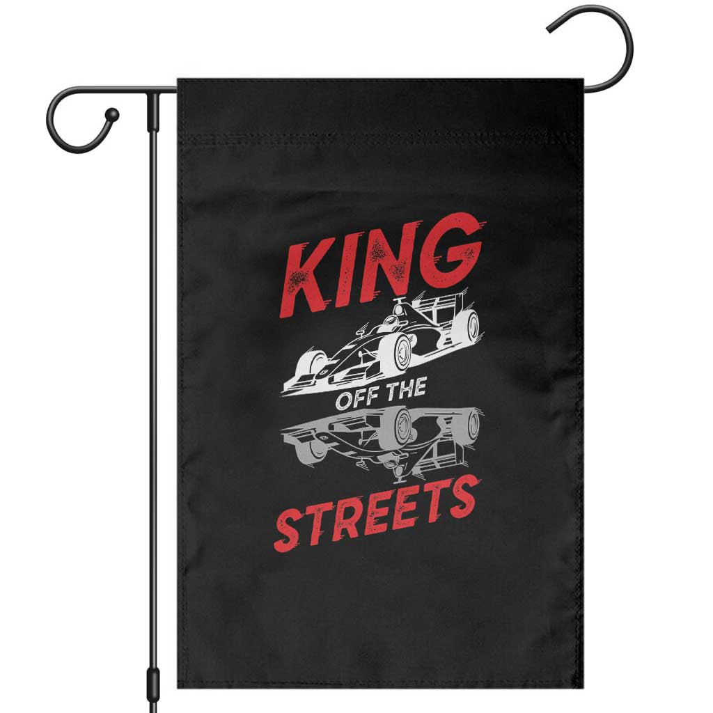Racing Car Garden Flag King Of The Streets TS14 Black Print Your Wear