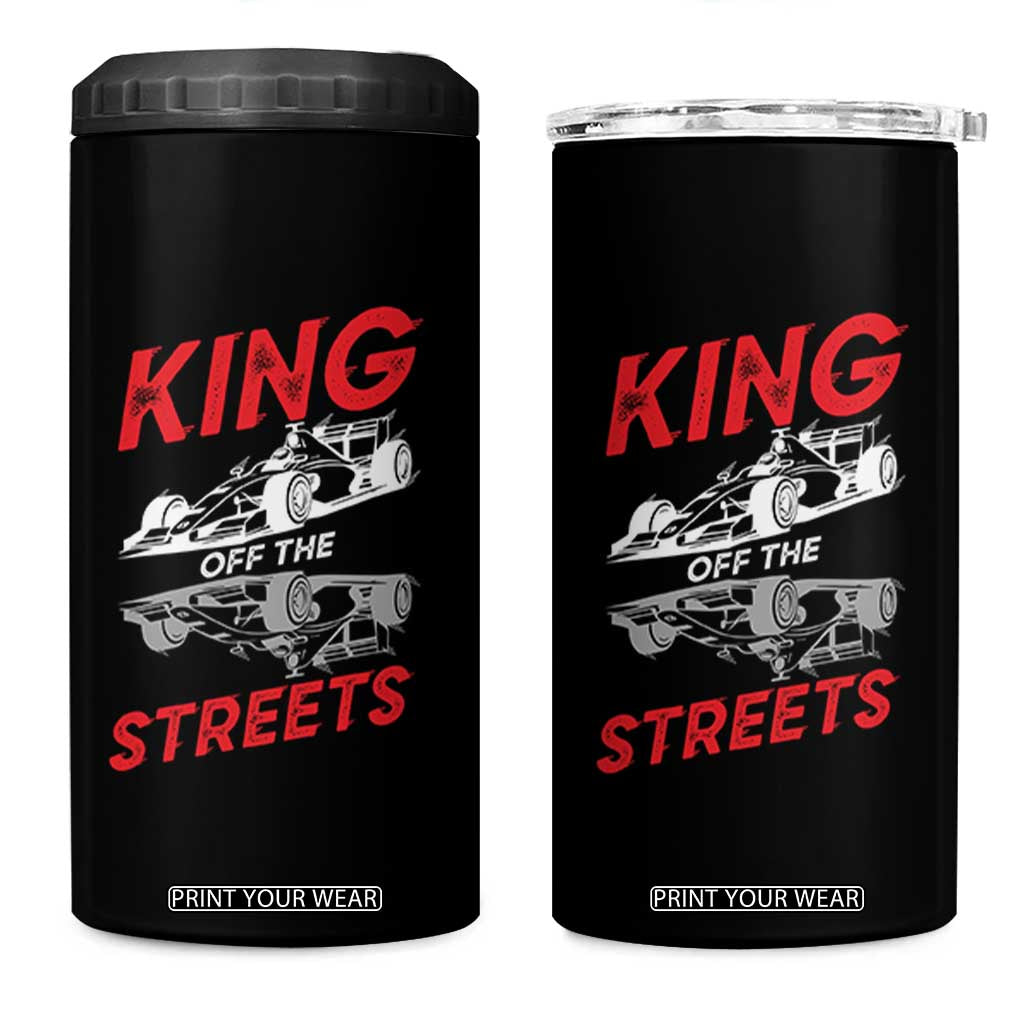 Racing Car 4 in 1 Can Cooler Tumbler King Of The Streets TS14 One Size: 16 oz Black Print Your Wear