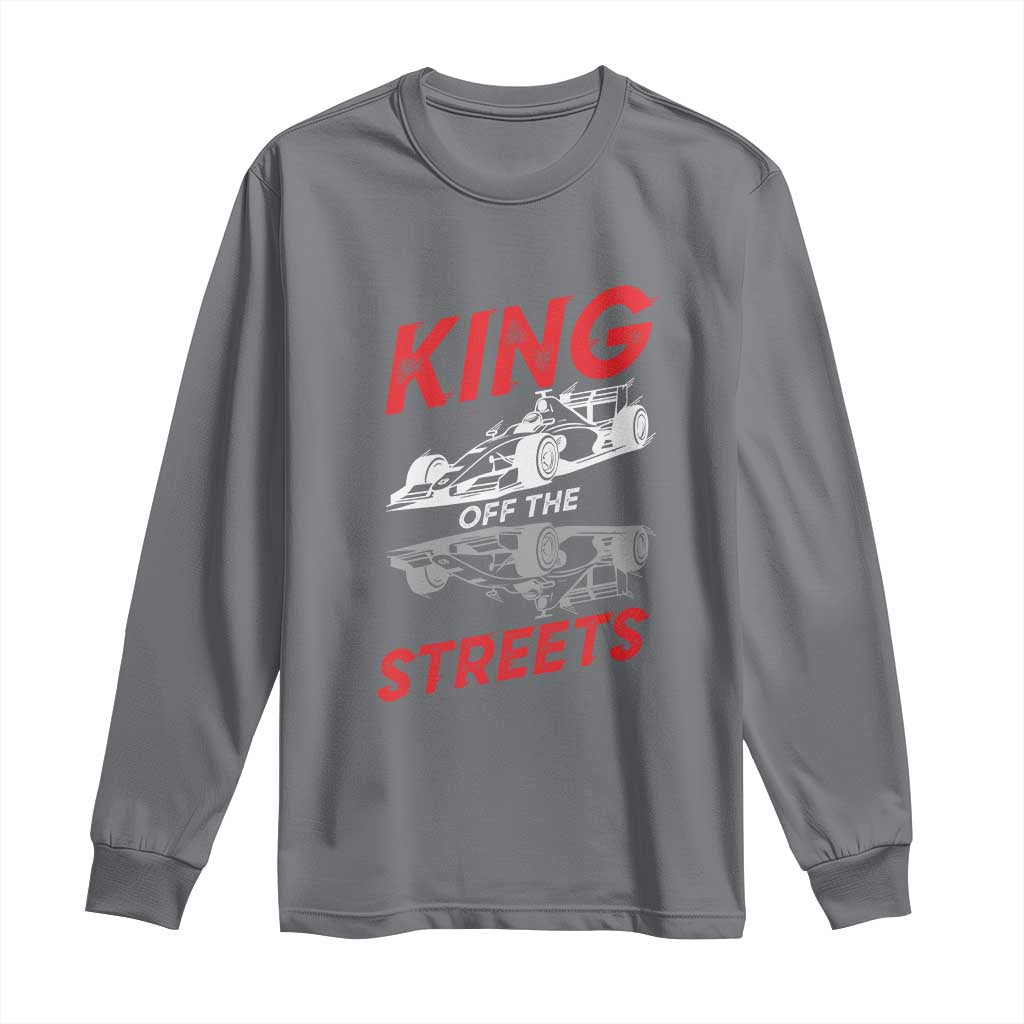 Racing Car Long Sleeve Shirt King Of The Streets TS14 Charcoal Print Your Wear