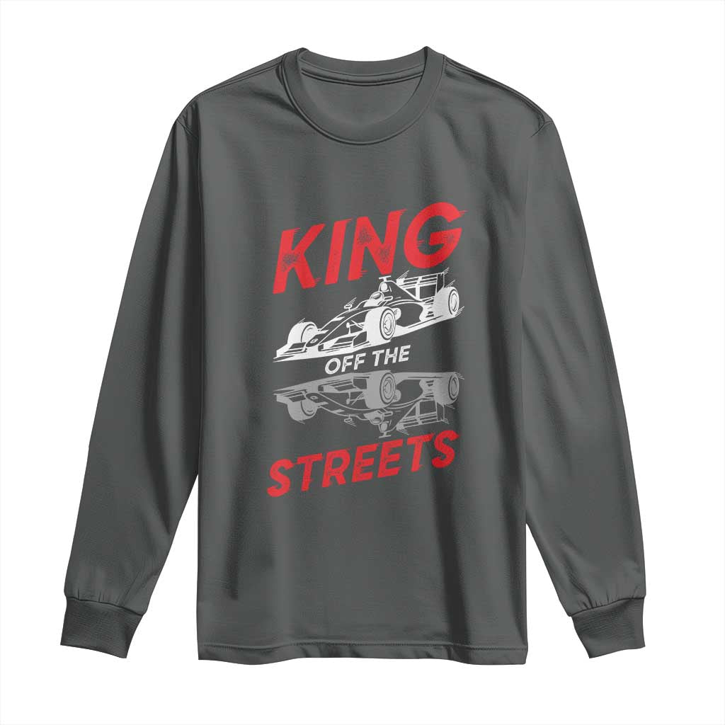Racing Car Long Sleeve Shirt King Of The Streets TS14 Dark Heather Print Your Wear