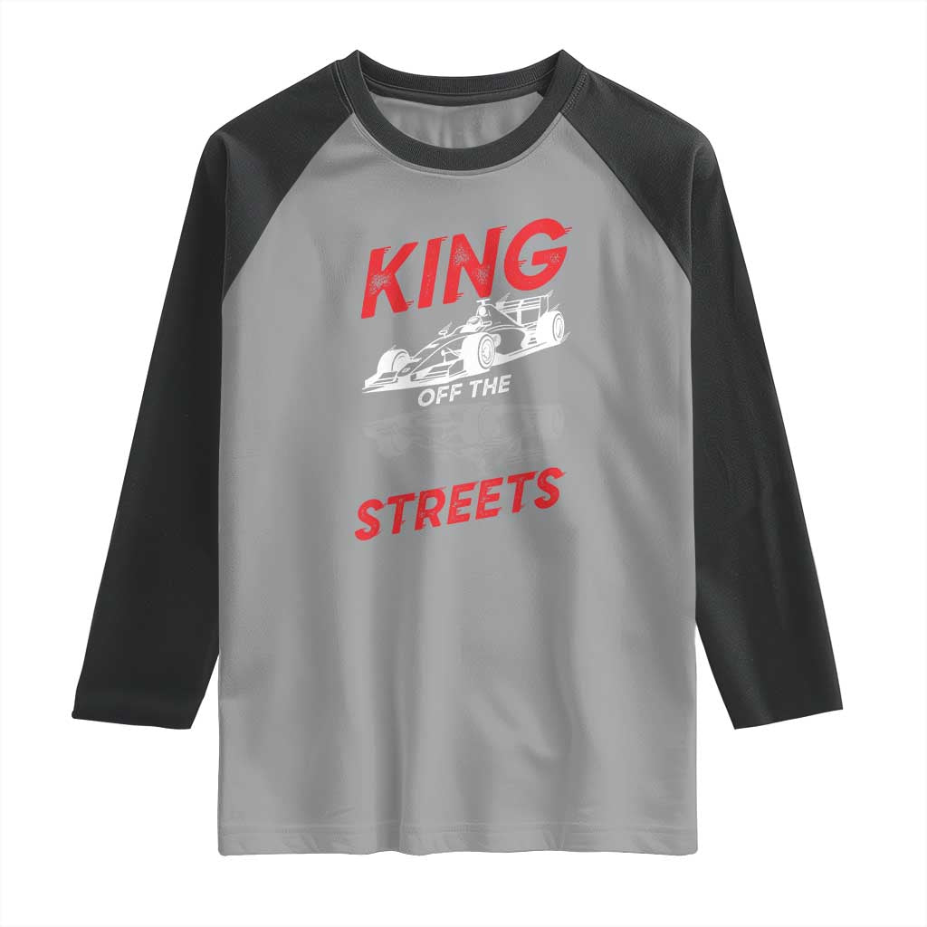 Racing Car Raglan Shirt King Of The Streets TS14 Sport Gray Black Print Your Wear