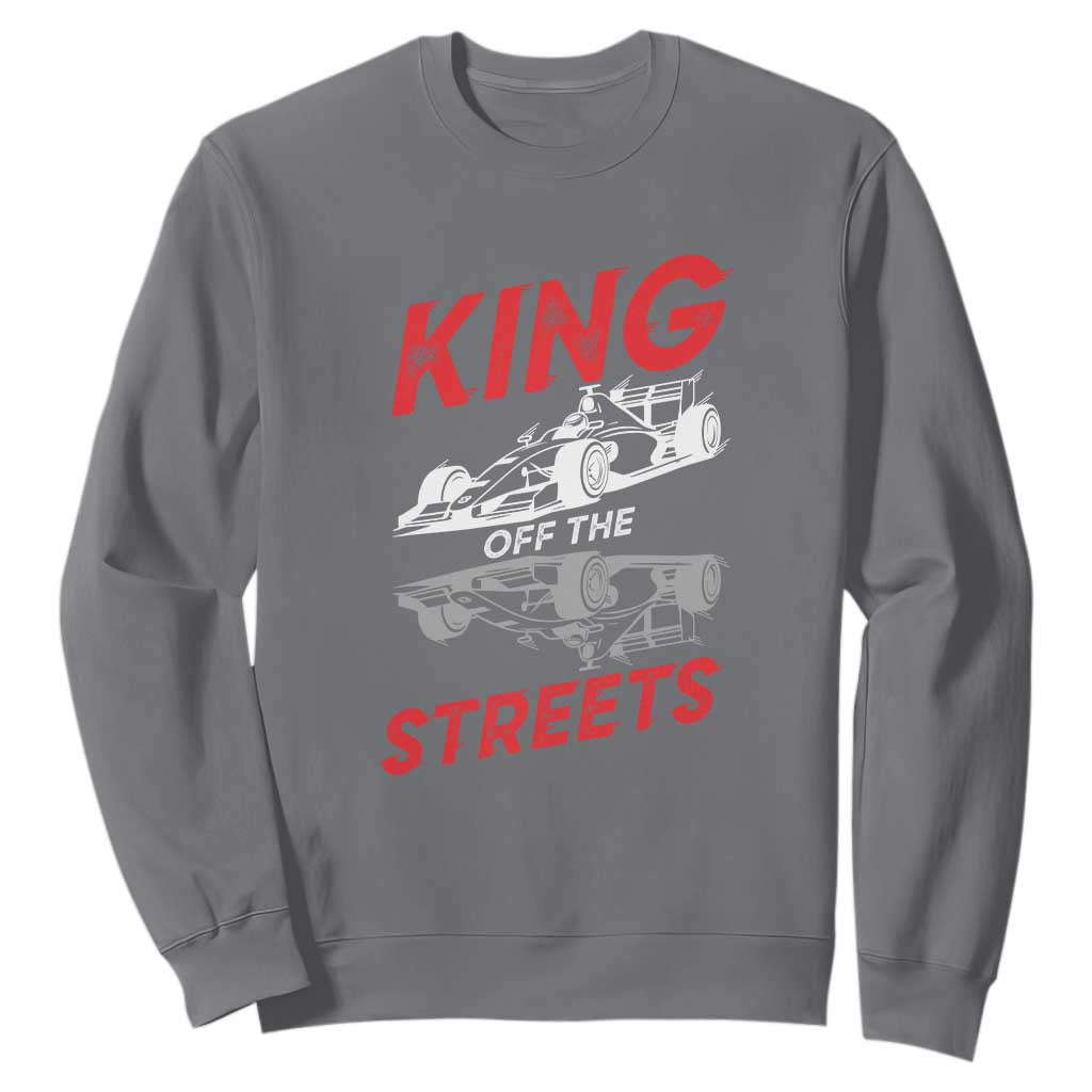 Racing Car Sweatshirt King Of The Streets TS14 Charcoal Print Your Wear