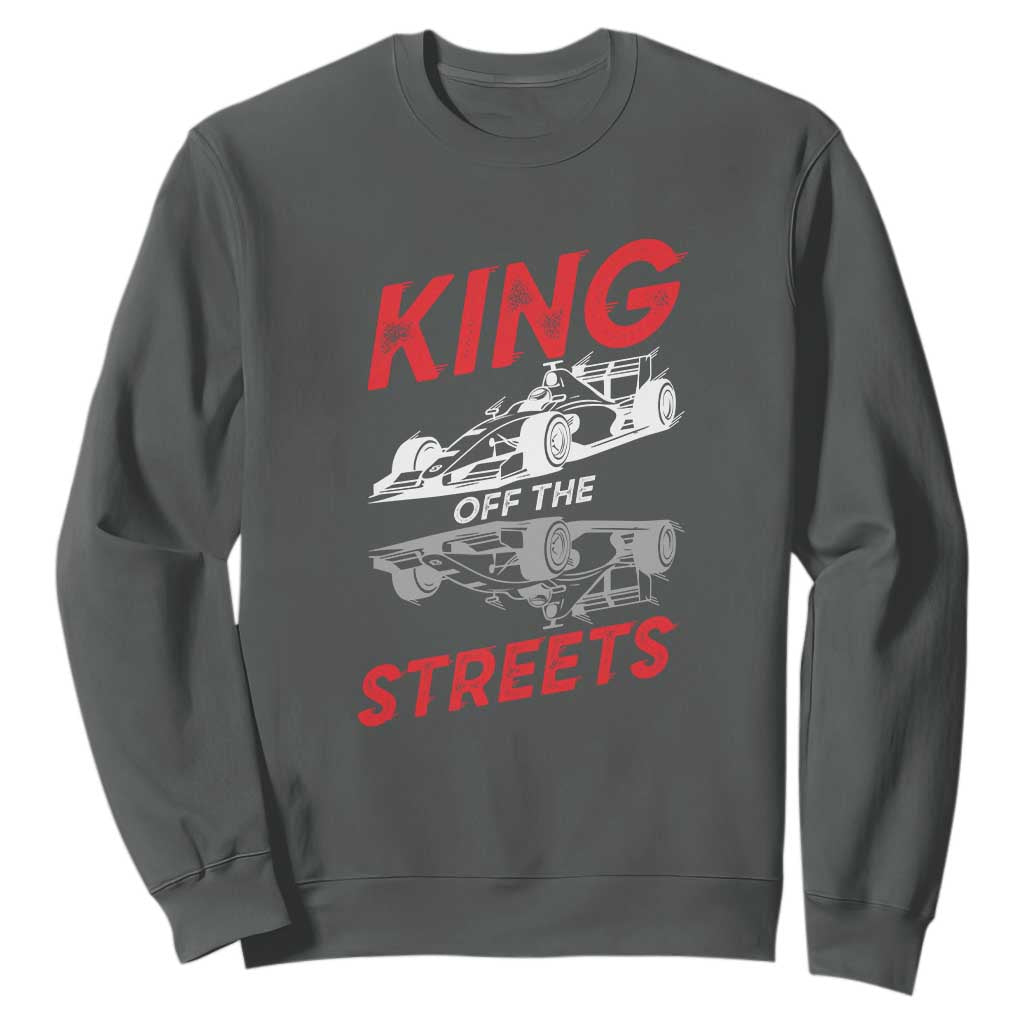 Racing Car Sweatshirt King Of The Streets TS14 Dark Heather Print Your Wear