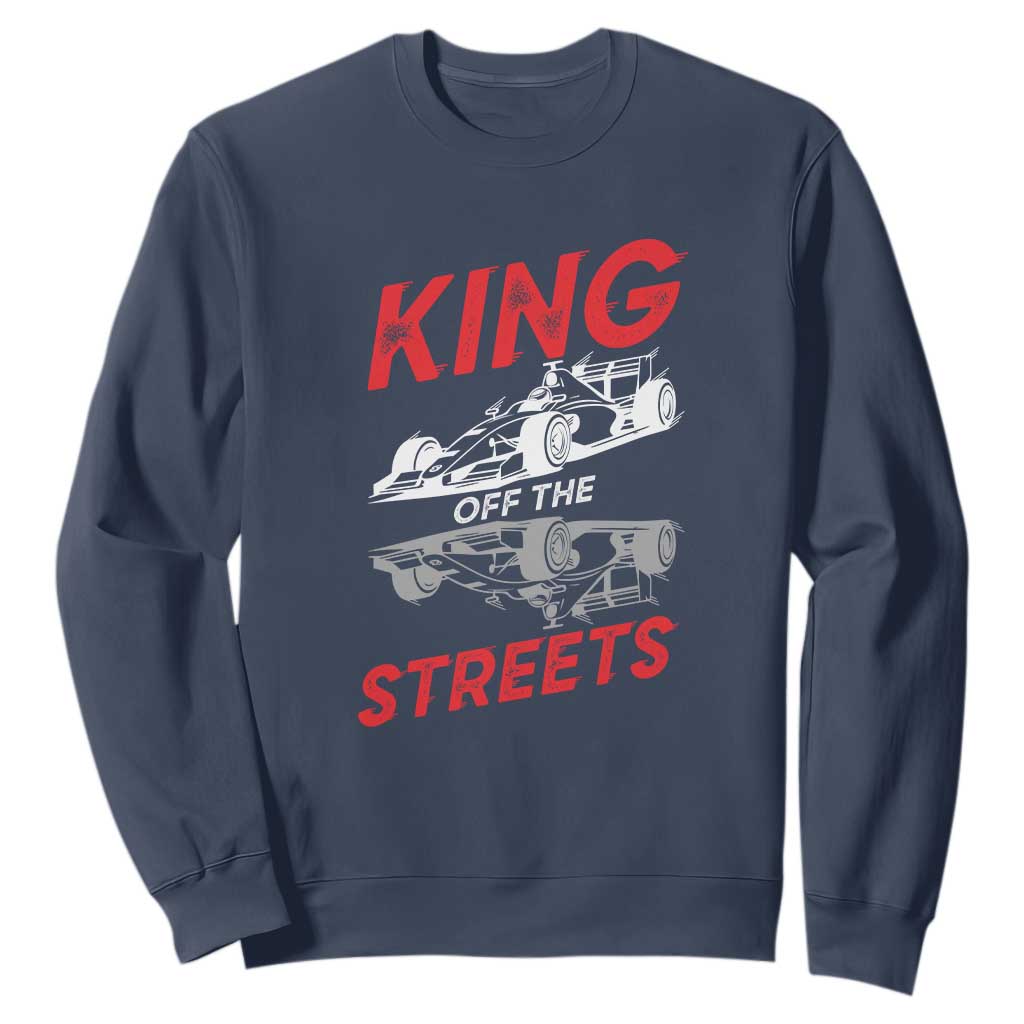 Racing Car Sweatshirt King Of The Streets TS14 Navy Print Your Wear