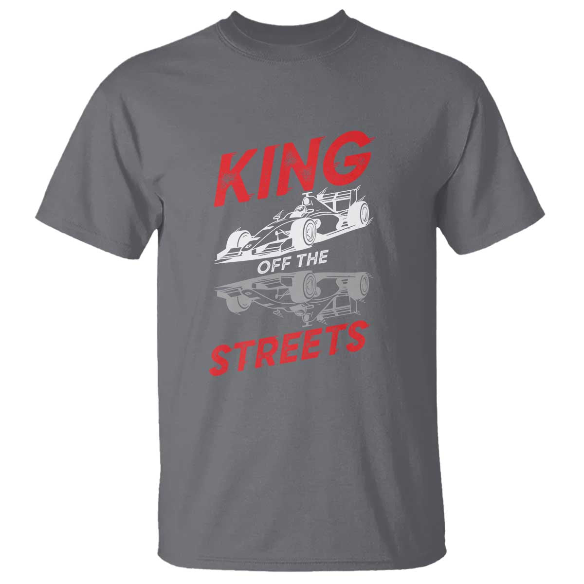 Racing Car T Shirt King Of The Streets TS14 Charcoal Print Your Wear