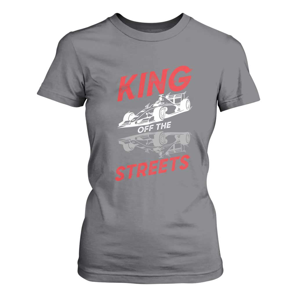Racing Car T Shirt For Women King Of The Streets TS14 Charcoal Print Your Wear