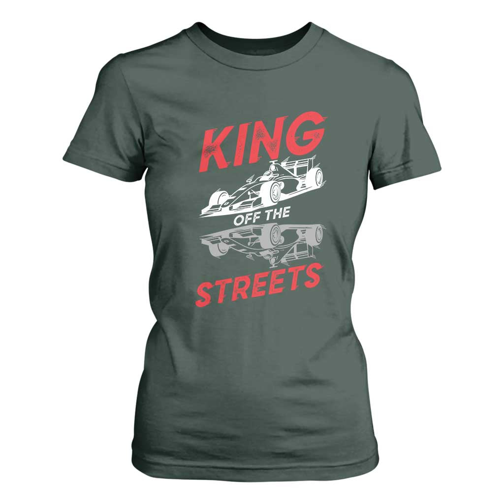 Racing Car T Shirt For Women King Of The Streets TS14 Dark Forest Green Print Your Wear