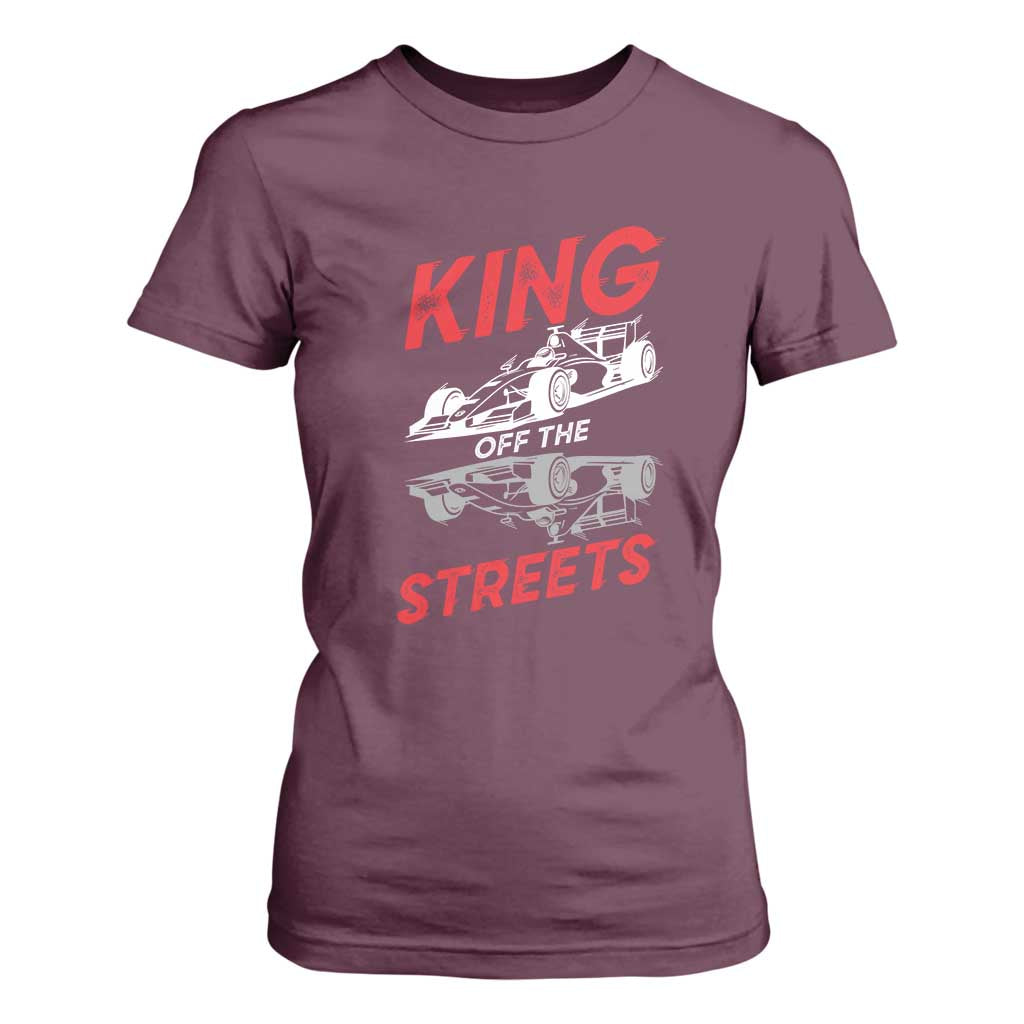 Racing Car T Shirt For Women King Of The Streets TS14 Maroon Print Your Wear
