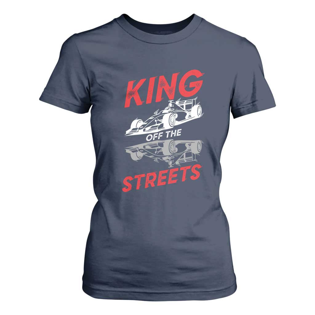 Racing Car T Shirt For Women King Of The Streets TS14 Navy Print Your Wear