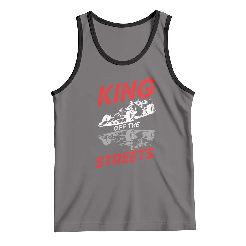 Racing Car Tank Top King Of The Streets TS14 Deep Heather Black Print Your Wear