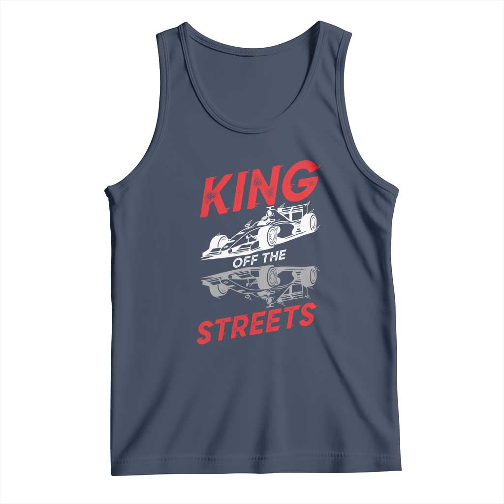 Racing Car Tank Top King Of The Streets TS14 Navy Print Your Wear