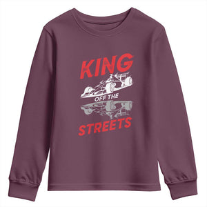 Racing Car Youth Sweatshirt King Of The Streets TS14 Maroon Print Your Wear