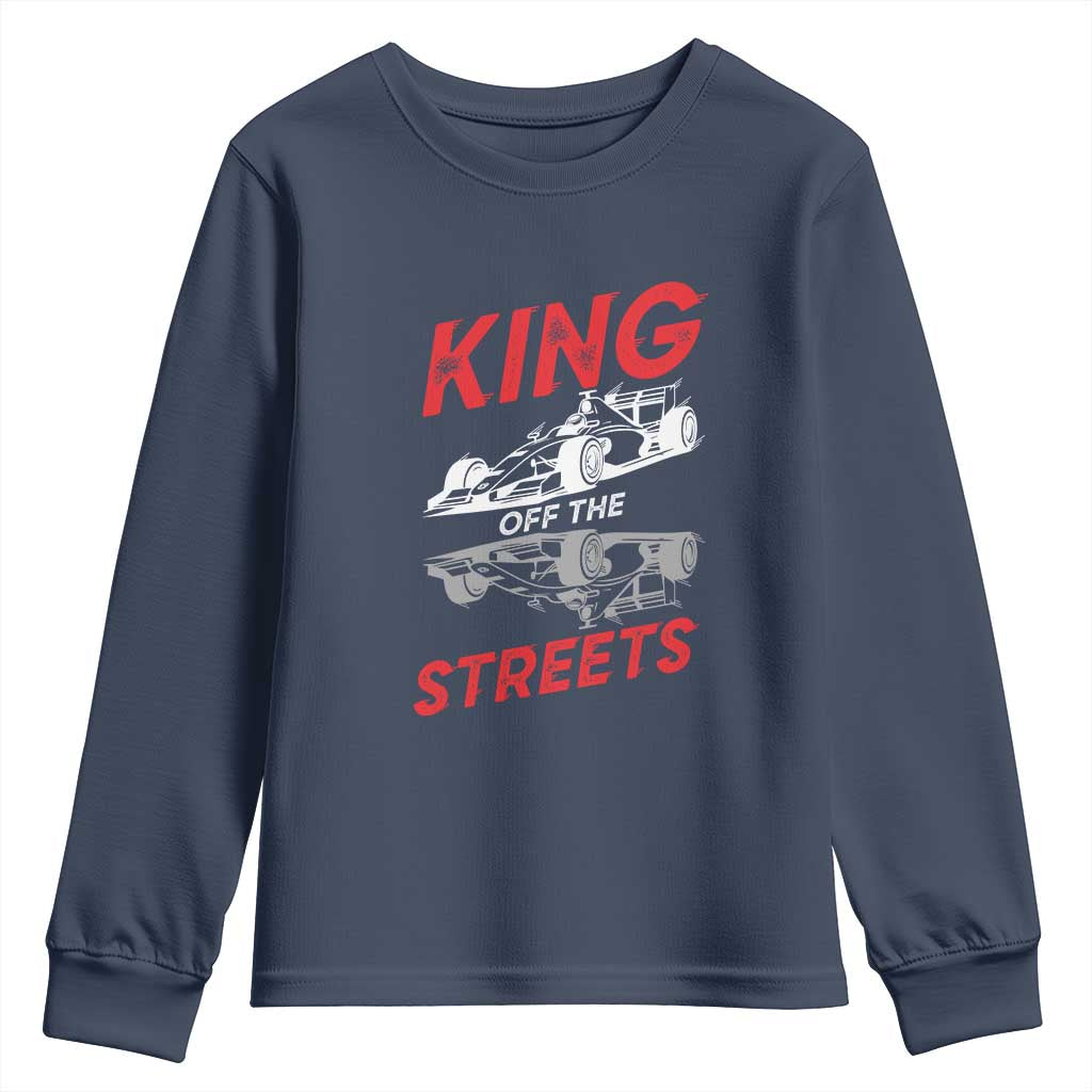 Racing Car Youth Sweatshirt King Of The Streets TS14 Navy Print Your Wear