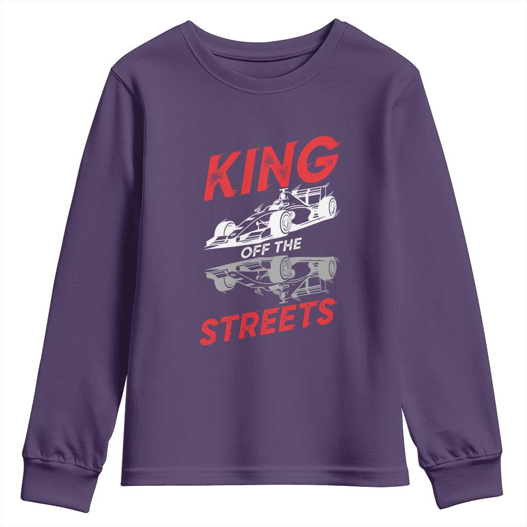 Racing Car Youth Sweatshirt King Of The Streets TS14 Purple Print Your Wear